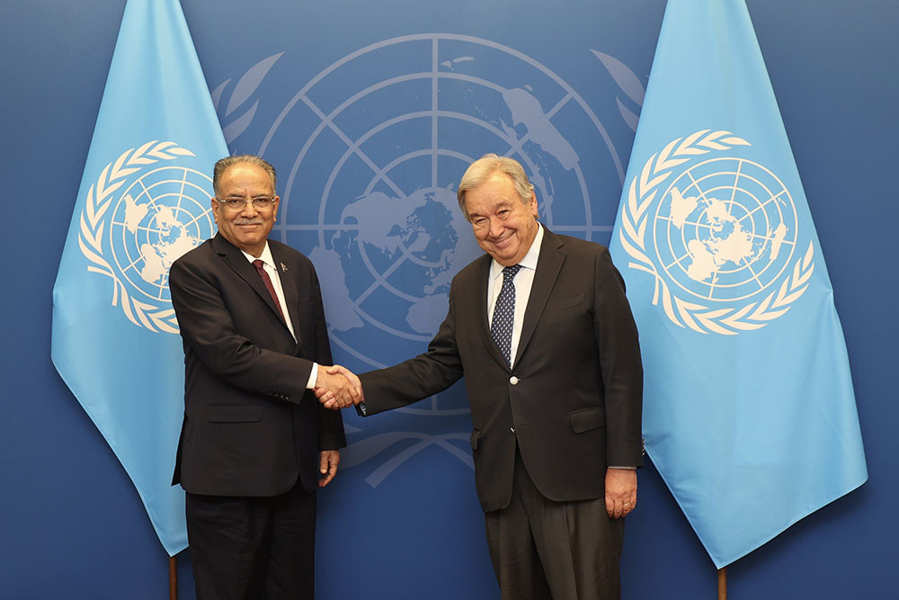 PM Dahal meets with UN Secretary General Guterres